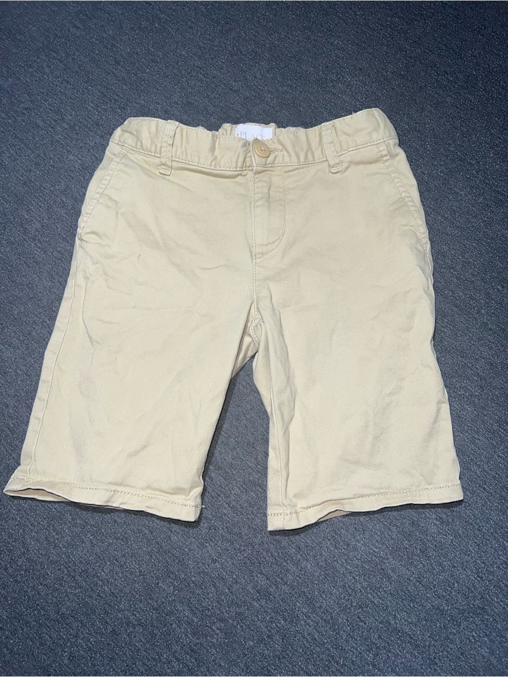 Place Tan Elastic Waist Cotton Shorts
